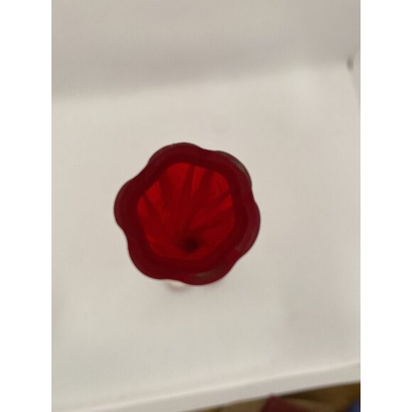 Vintage Amberina Encased Glass Vase 6 Petal Elephant Ft  Gorgeous Designs  11.5" - Picture 5 of 5